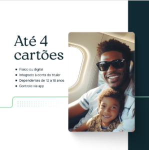 propaganda de cartões com foto de um homem negro com criança no colo feita através de Inteligencia Artificial Aplicacao Avenue 298x300